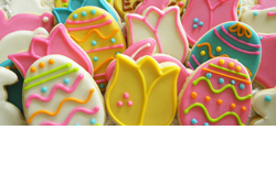 box of easter cookies
